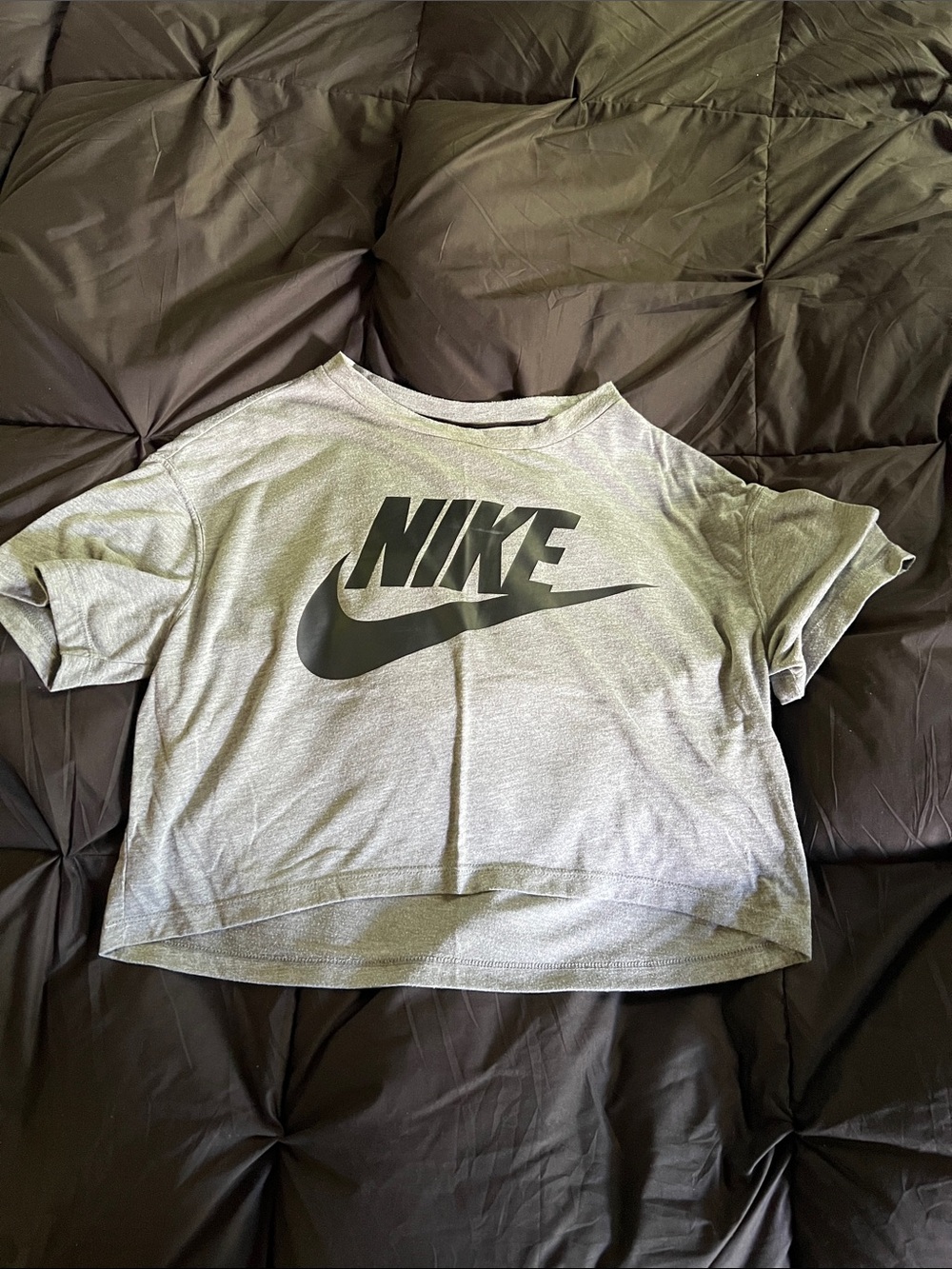 Nike Gray Tee with Red Logo Tag